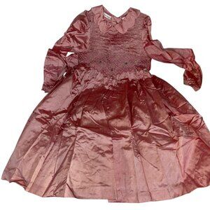 Laura Ashley Vintage 90s GIRLS 100% silk SMOCKING dress 6